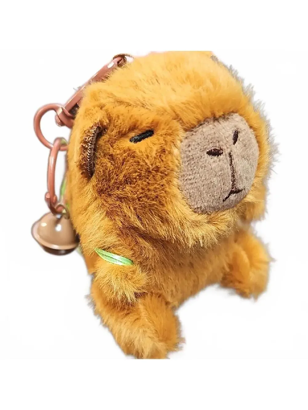 Brown Turtle Backpack Capybara Plush Keychain with Bell  4in